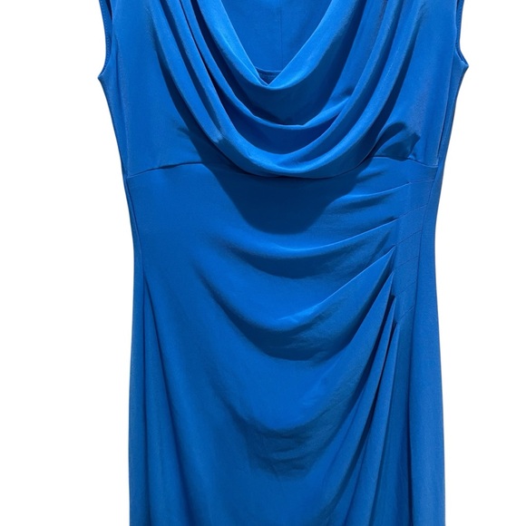 Lauren Ralph Lauren Cowl Neck Sheath Dress Blue Women’s Size 4 - Picture 3 of 8